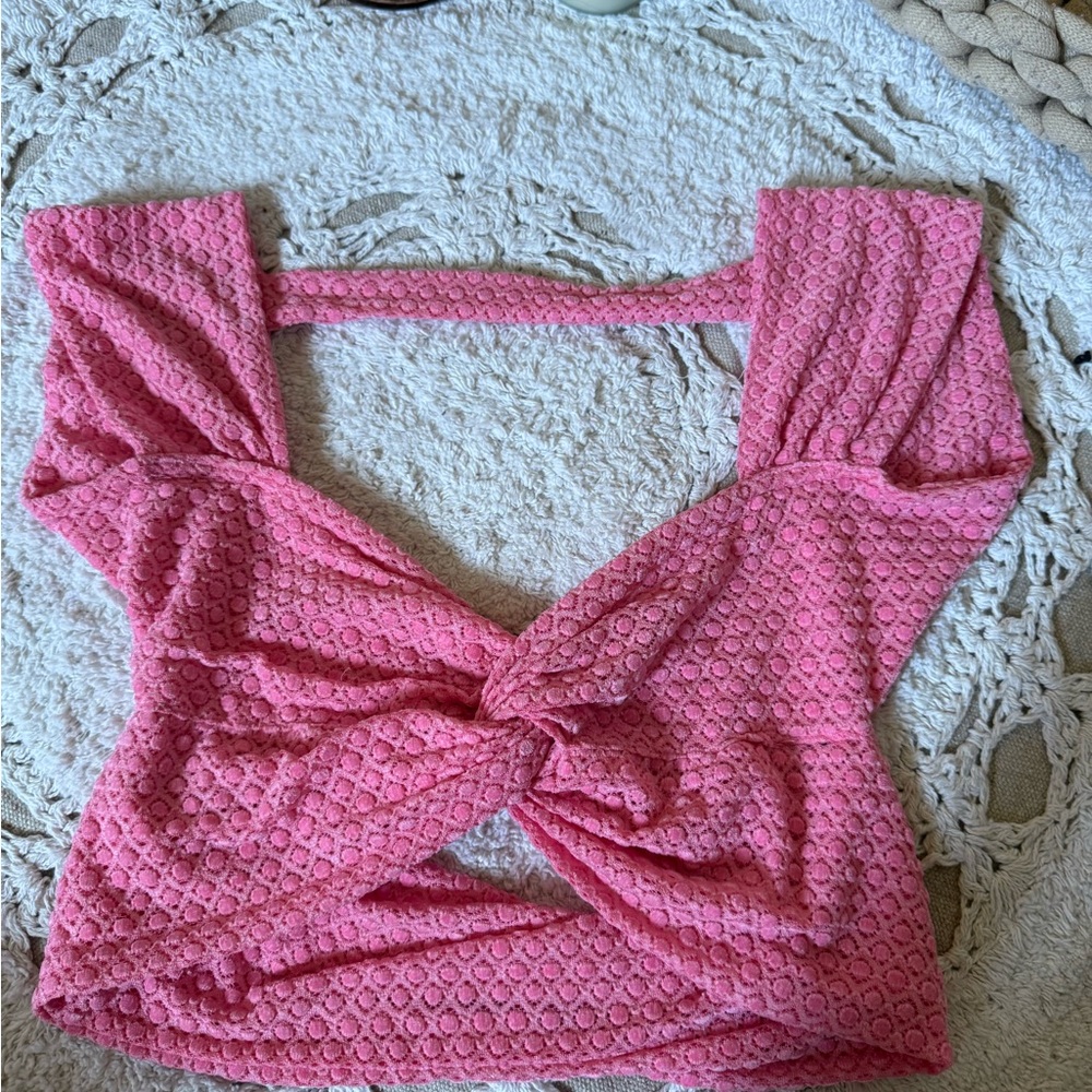 Pink Textured Women's Top